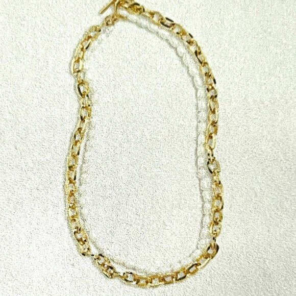 Vineyard Vines Layered Freshwater Pearl & Gold Link Necklace With Gift Bag, NWT - Picture 2 of 5